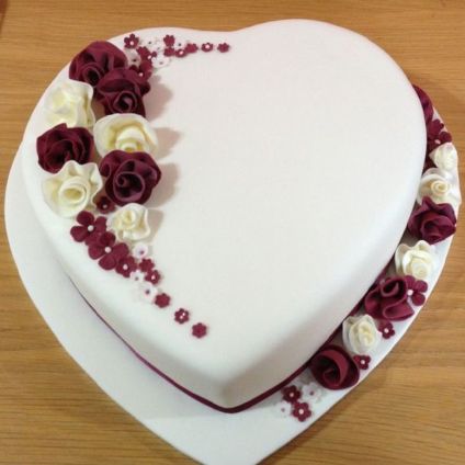 Vanilla Cake Heart Shaped